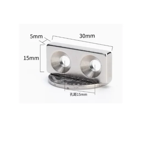 Plochý neodymový magnet s otvorem – M Series (N52)